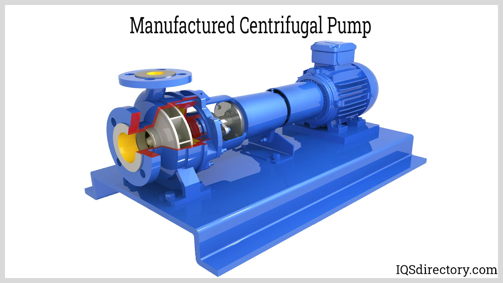 Overview of main components for a centrifugal pump with double